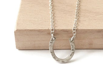 Horseshoe Necklace, Sterling Silver Necklace, Gift for Her, Horse Lover, Lucky Charm Necklace, Graduation Gift, Good Luck Necklace, for Mom