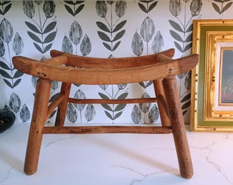Handmade vintage Asian bench base solid wood