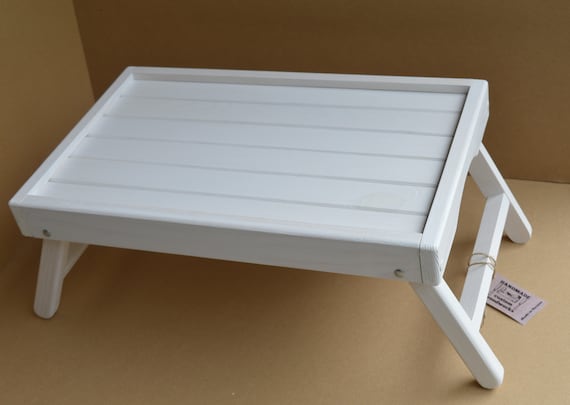 Featured image of post White Wooden Bed Tray Table - Modern pine wood and white board bed tray with folding legs 12 1/2 x 20.