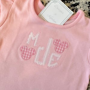Monogram Disney Minnie Mouse Applique / Embroidery Bubble Sleeve Shirt Custom Monogramed Personalized T-shirt