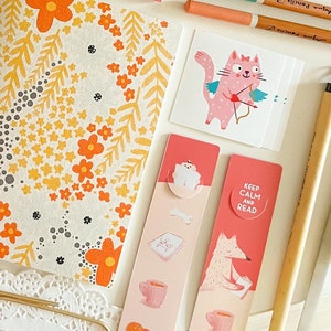 Bookmark - Cute Fox & Dog | Cute Bookmark, Bookish, Book Lovers Gift, Book Accessories