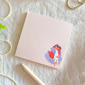 Little Fox Memo Pad / mini blocco note, 50 fogli staccabili, comodo blocco note, volpe, ragazza, volpe carina, blocco note per la lista delle cose da fare