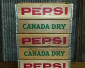 Wholesale lot of 5 Original, Vintage Pepsi Crates Canada Dry Soda Crates