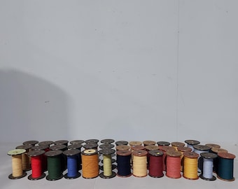 Assorted Vintage Spools Bobbins with Coloured Thread (Set of 3) H-N