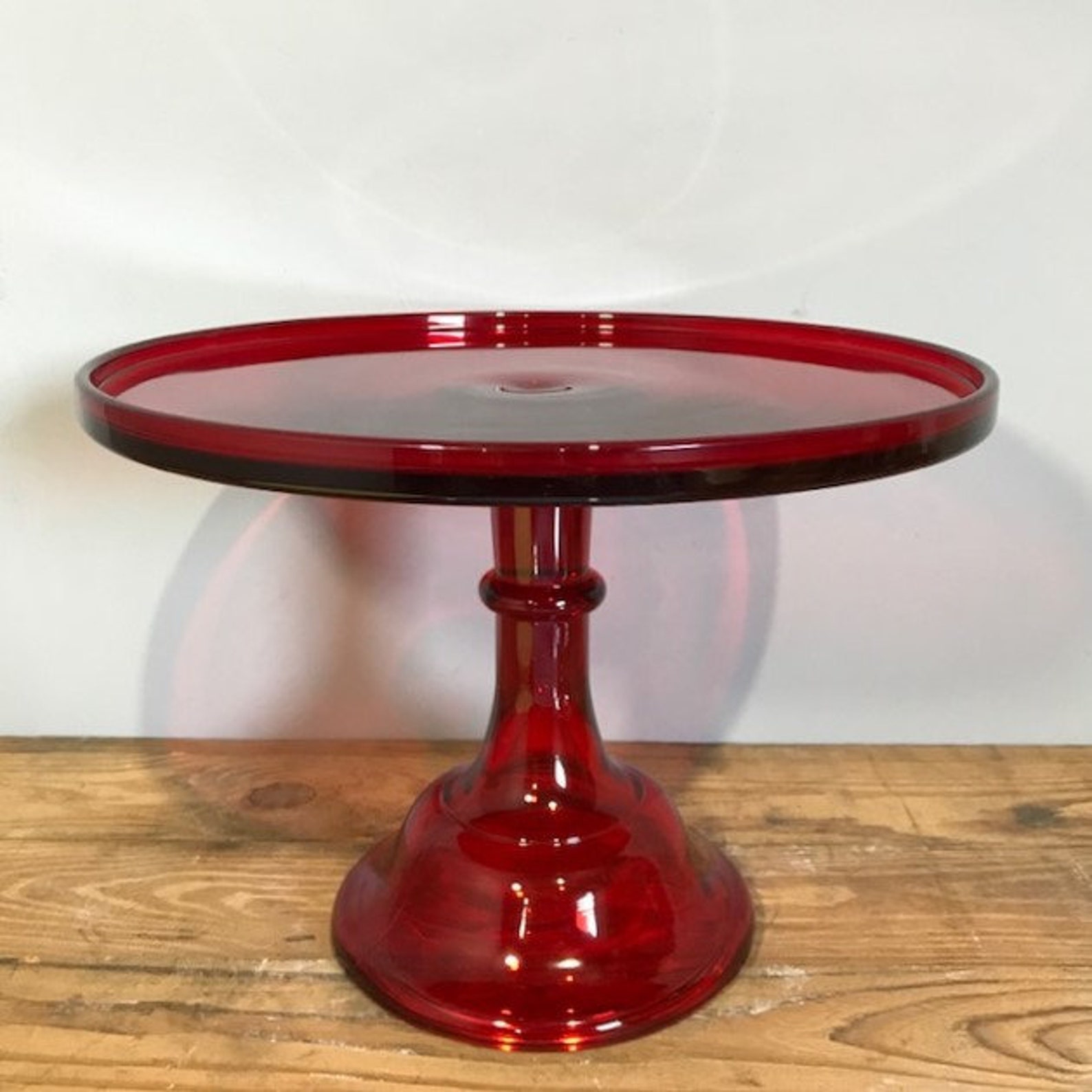 Mosser Glass cake stand 12 inch Diameter Etsy