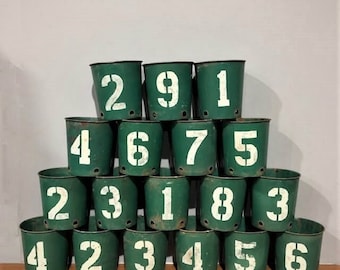 Numbered Vintage Garden Flower Pots