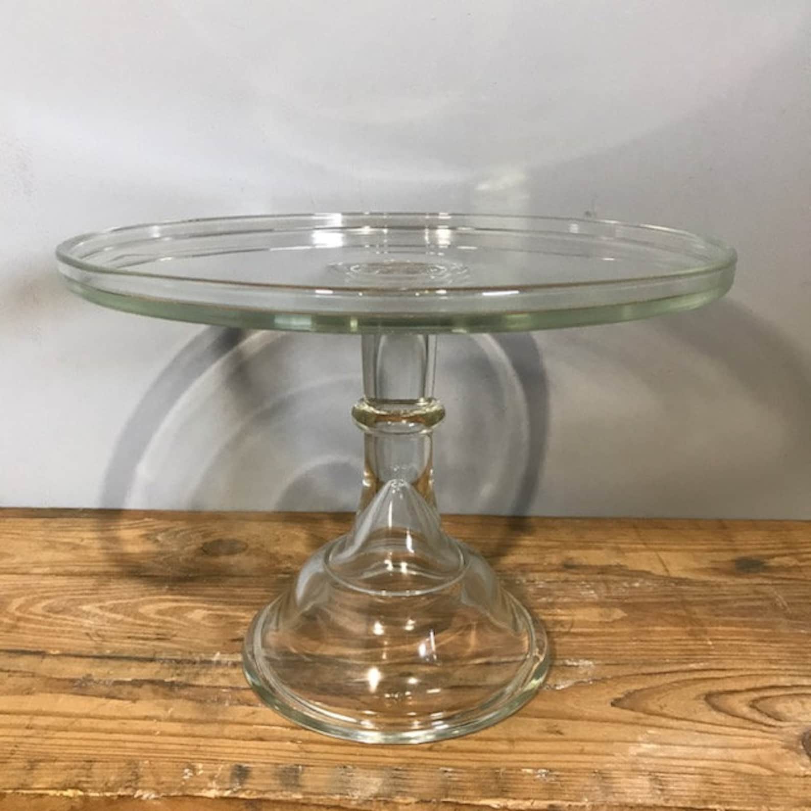 Mosser Glass cake stand 12 inch Diameter Etsy