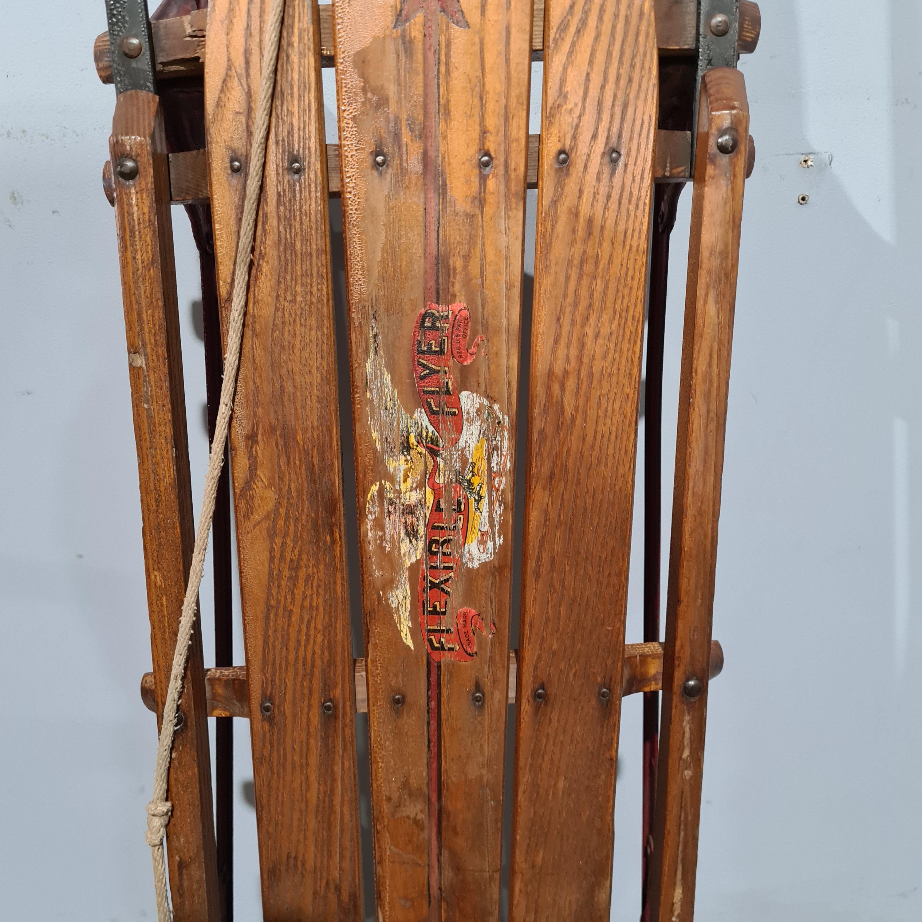 Flexible Flyer Airline Series ヴィンテージ木製ソリ Flexible Flyer Airline Junior Sled - VintageWinter