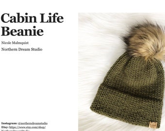 KNITTING PATTERN // Cabin Life Beanie // Double Brim Hat