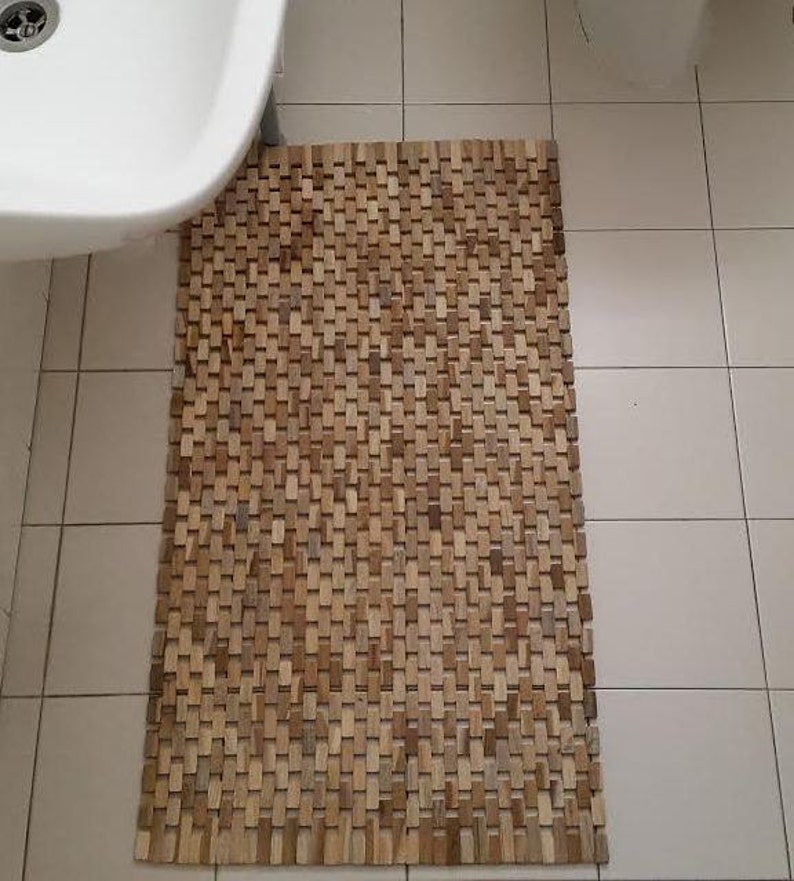 Wood Rug/Bathroom Rug /Bath Mat/Wood Floor Mat/Wooden parts Etsy