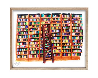 Bookshop Illustration - Print