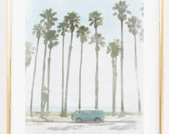 Vw Bus Palm Tree Etsy