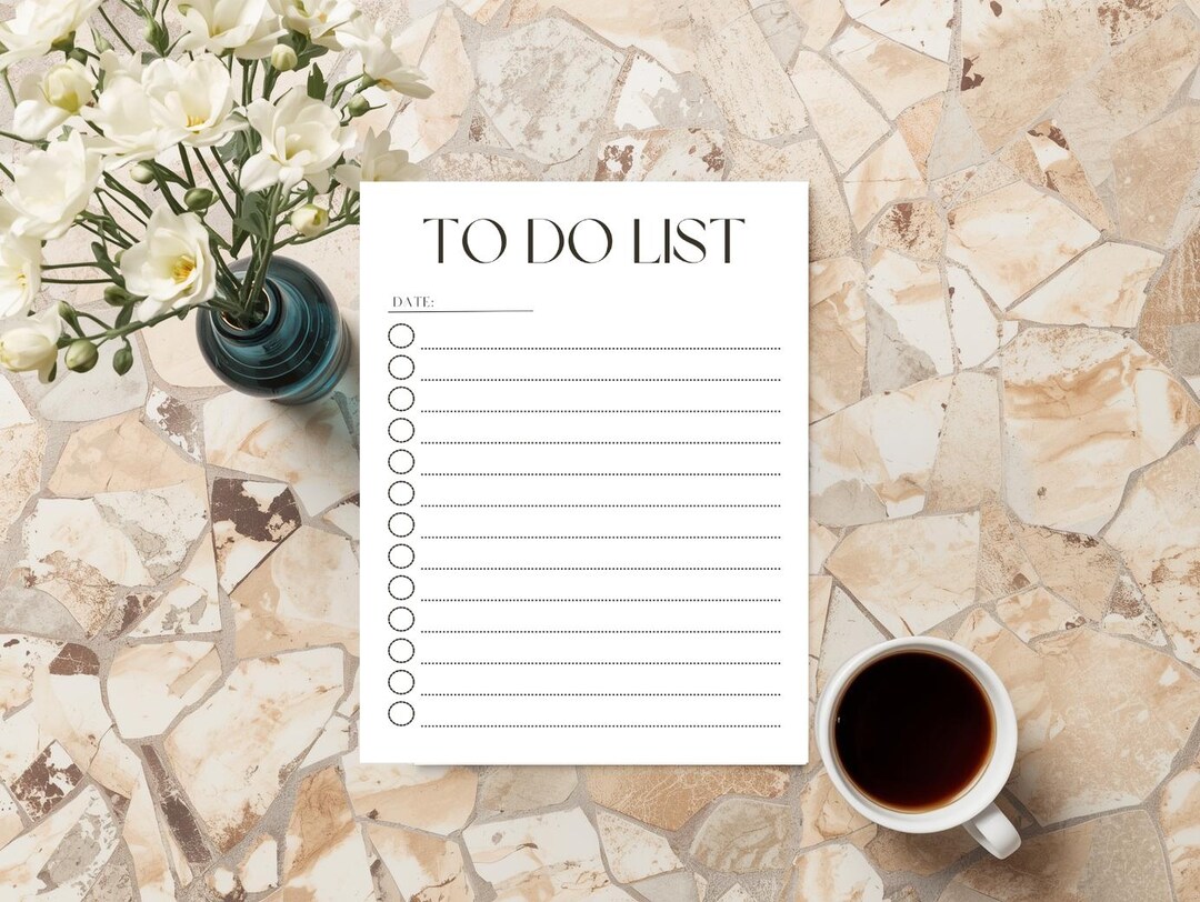 Printable Minimalist to Do List 8.5 X 11 Inches: Minimal, Elegant ...