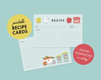 Kitschy Kitchen Printable Recipe Cards With Vintage Pyrex Illustrations
