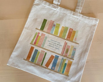 Library Card Canvas Tote Bag: Arthur Quote Book Illustration