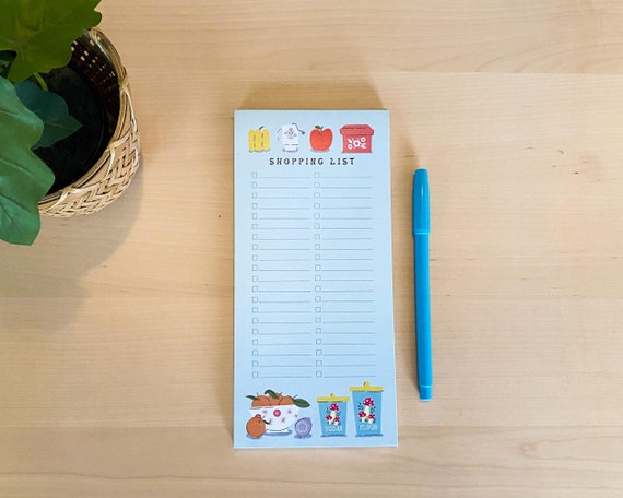 Kitschy Kitchen Magnetic Shopping List Notepad: Vintage Pyrex Illustration
