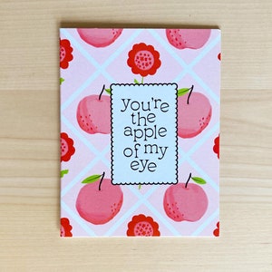 You're the Apple of my Eye Illustrierte Grußkarte |  10,5 x 14 cm, 5er- oder 1er-Set