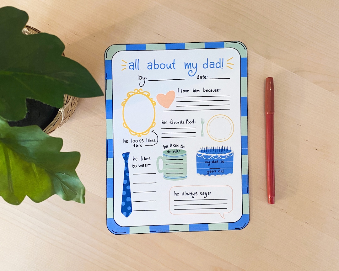 Father's Day Printable: All About My Dad Activity Page (digital ...