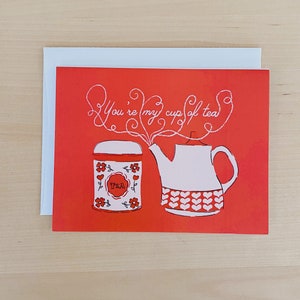 You're My Cup Of Tea Love Romance-wenskaart 5,5 x 4,25 inch voor jubileum, Valentijnsdag