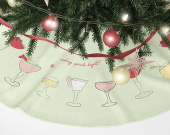 Making Spirits Brights Christmas Cocktails Tree Skirts