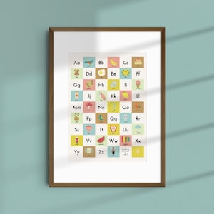 Alphabet Poster: Midcentury Modern Kids Nursery Decor (Digital Download)