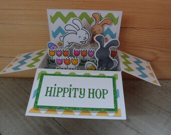 bunny pop-up from bushes card bunny pop-up from bushes card