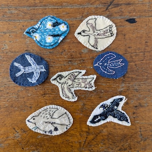 Embroidery Bird Brooch Bird Pin Brooch Flying Bird Patch