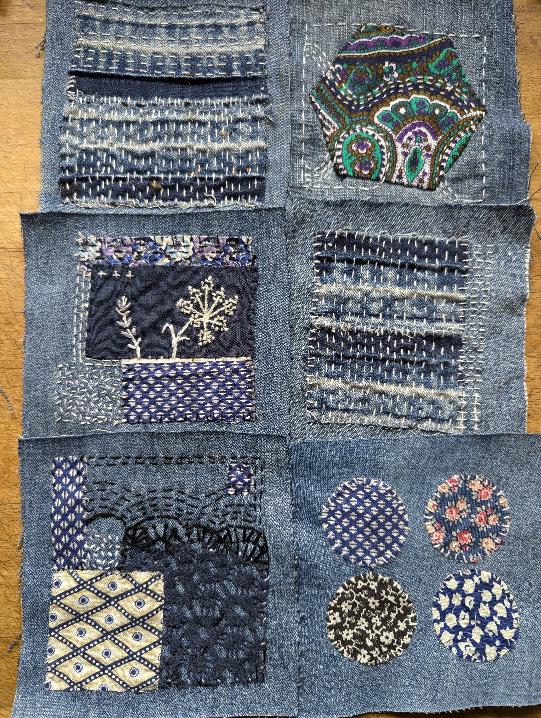 One Sashiko Boro Stitched Patch Denim Patch Visible Mending One Sashiko Boro Stitched Patch Denim Patch Visible Mending