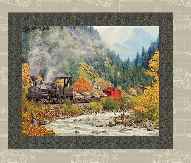 Autumn Steam Train Quilt Panel3 WishesFall FabricFall Quilt Etsy