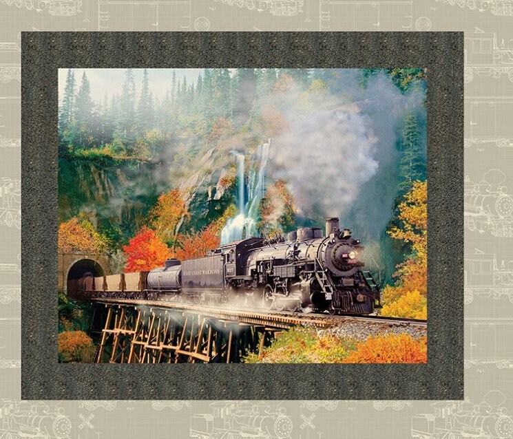 Autumn Steam Train Quilt Panel3 WishesFall FabricFall Quilt Etsy