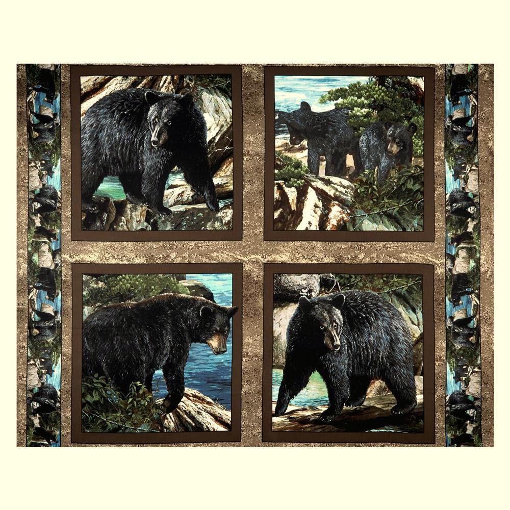 Black Bear Quilt PanelBear EssenceWild WingsSpring Etsy