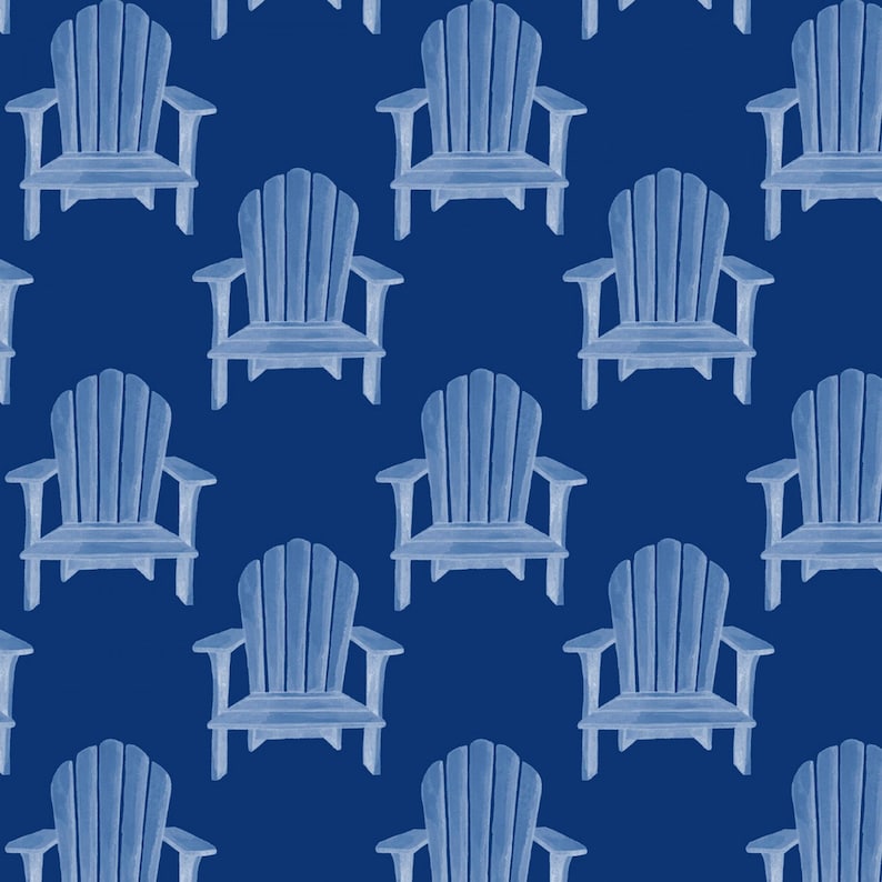 Navy Beach Chair Fabric Hot Dog P B Textiles Summer Fabric Beach Fabric Lake Cottage Fabric Beach Quilt Fabric Adirondack Chair Quilting