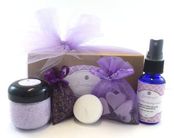 Small Lavender Gift Box, Lavender Gift Set with 5 items