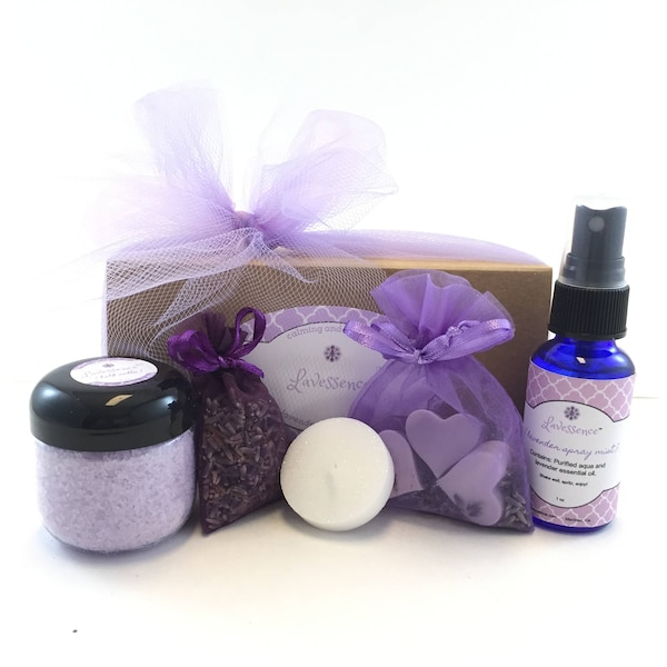 Small Lavender Gift Box, Lavender Gift Set with 5 items