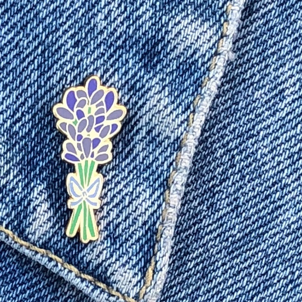 Lavender flower pin, enamel lavender pin by Lavessence