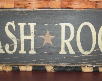 Primitive Country Wash Room 12" sign