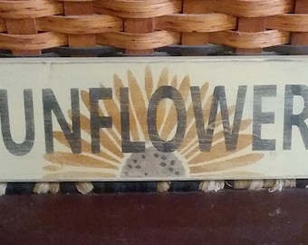 Primitive Country Sunflowers  12" sign