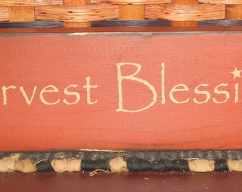 Primitive Harvest Blessings sign fall~harvest~autumn