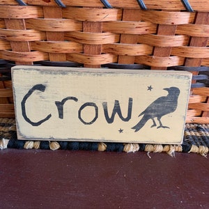 Primitive Country Crow  8" sign