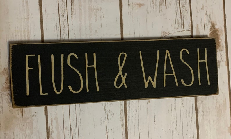 Primitive Country Flush & Wash 12 sign bathroom zdjęcie 1