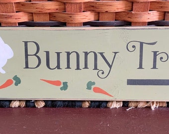 Primitive Country Bunny Trail 12" Spring sign