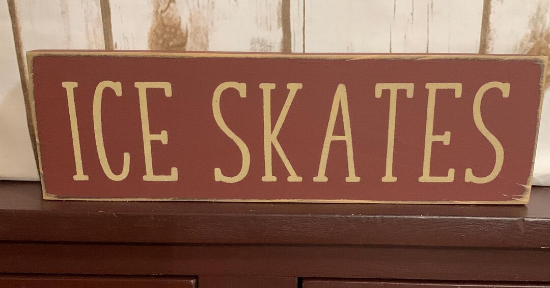 Rustic Sign Ice Primitive Country Ice Skates 12
