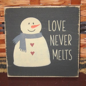 Love Never Melts Snowman - Cedar Ornament Love Never Melts Snowman - Cedar Ornament