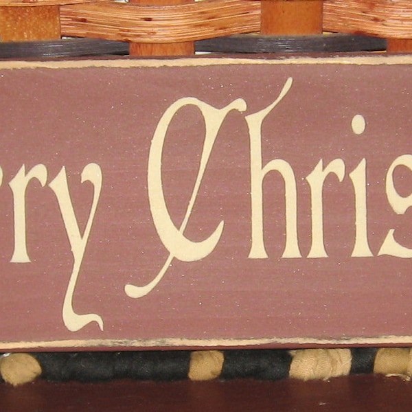 Primitive Country Merry Christmas 12" sign