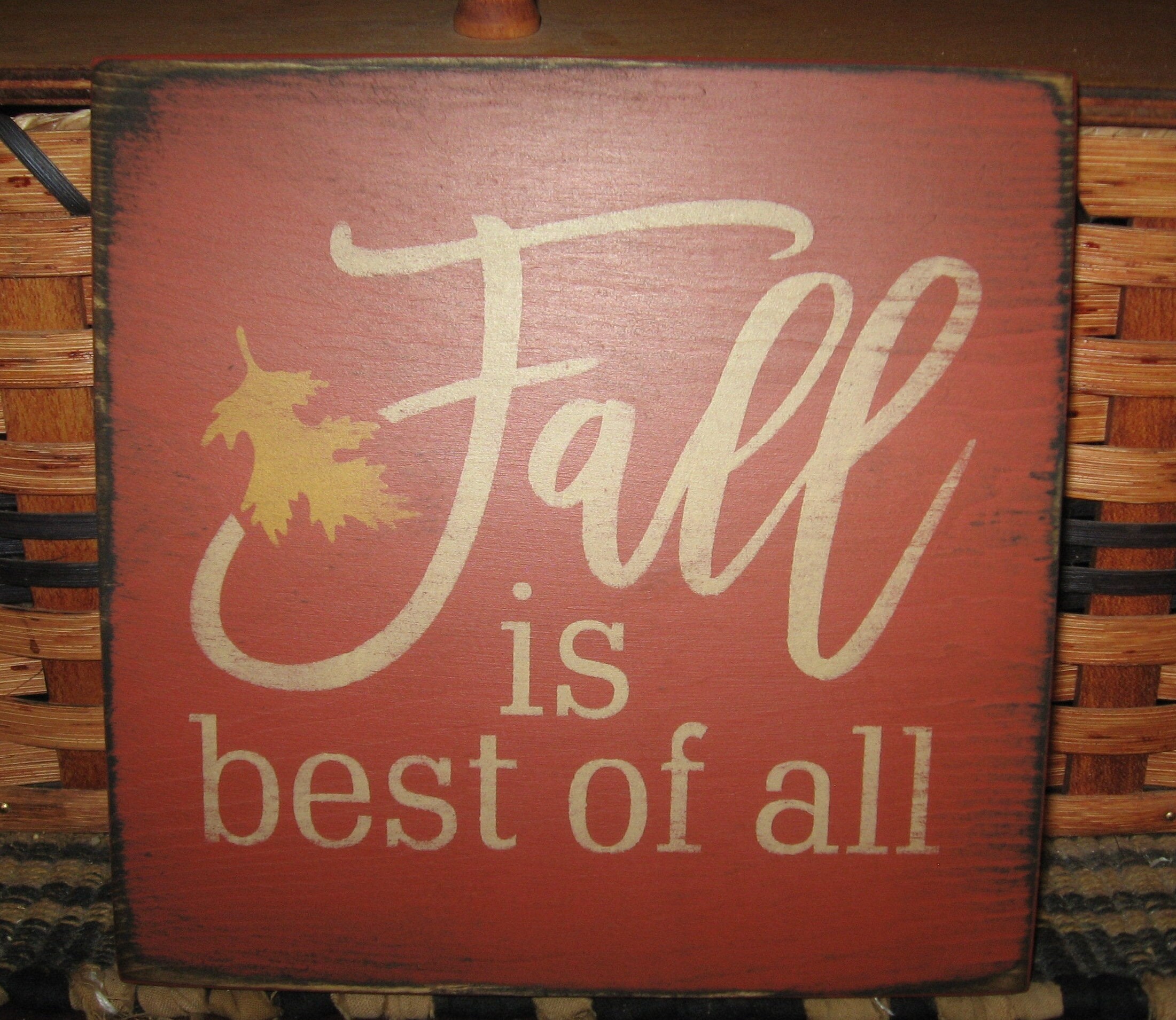 Primitive Country Happy Fall Y'all mini sq sign~autumn~harvest