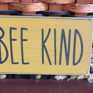 Primitive Country Bee Kind 6&quot; shelf sign ~ tiered tray sign