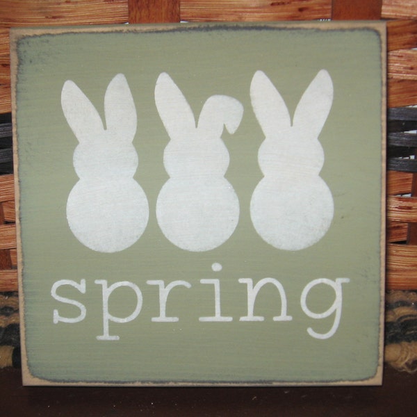 Primitive Country Spring Mini sign~bunnies