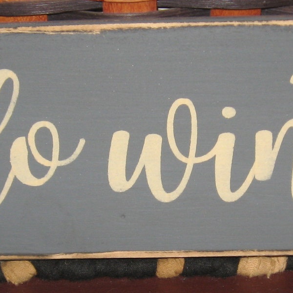 Primitive Country Hello Winter 12" sign