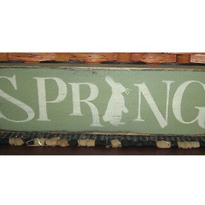Primitive Country Spring with bunny 12&quot; sign