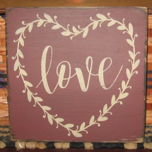 Primitive Country Love mini sq. sign